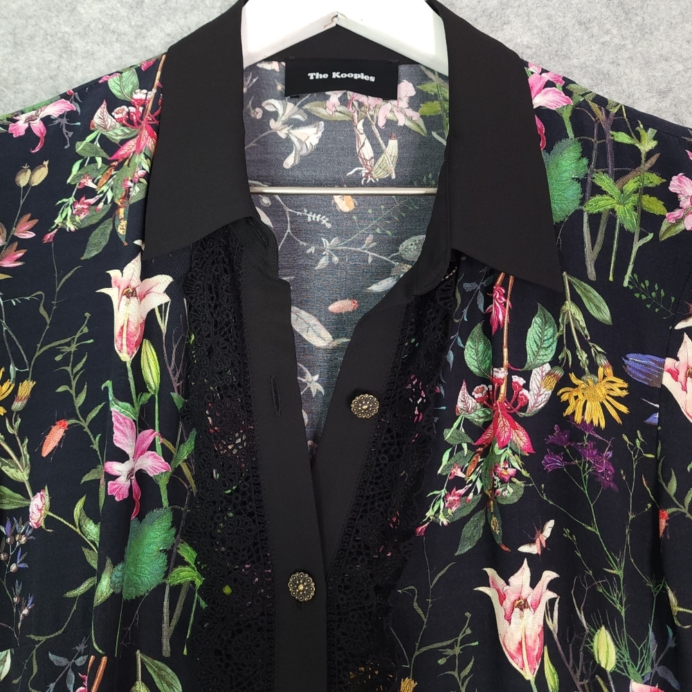 The Kooples Daisy Love Floral Lace Mini Dress Black - Picture 3 of 10